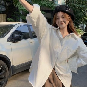 투니스 여성용 루즈핏 심플 셔츠