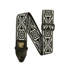 [ERNIEBALL] 어니볼 기타 스트랩 멜빵 블랙 하트 / CLASSIC JACQUARD STRAP BLACK HEART, 1개