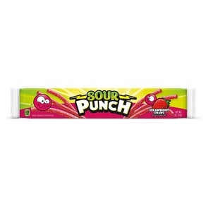 Sou Punch Staws Chewy Candy Stawbey Flavoed Sou Can 사워 펀치 스트로 쫄깃한 캔디 딸기맛 사워 캔디 2온스 트레이(24팩, 24개, 56g