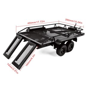 1:10 RC 크롤러 축 SCX10 90046 Tx4 Taxxas용 금속 트레일러 조립되지 않은 키트, 1개