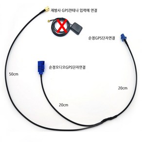 GPS 재방사 Y케이블 안테나 FAKRA-C SMA 연결 샤크안테나 파크라