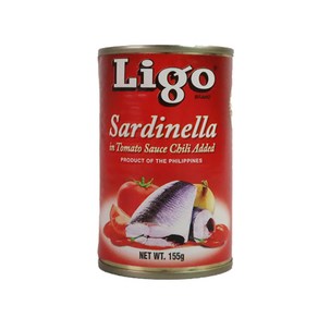 Ligo Sadines in Tomato Sauce Chili 리고 사딘스 토마토 소스 칠리, 1개, 155g