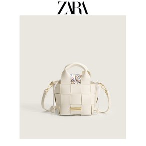 ZARA 핸드백 여성용 가방 2022 숄더 메신저 틈새 화이트 베이지 백 미니