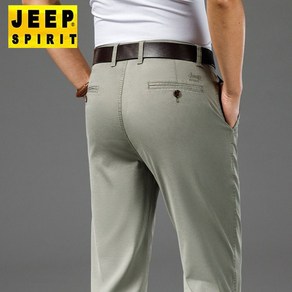 JEEP SPIRIT 지프 스피릿 바지 남성 여름 가을 디자인 통기성 스트레이트 캐주얼 팬츠 느슨한 비즈니스 스트레치 올 매치 패션 얇은 남자 바지 J70227083