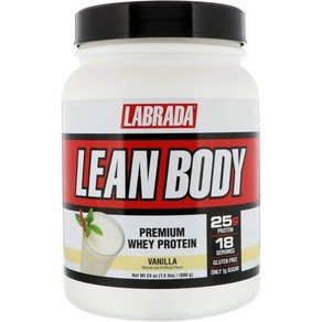 Labada LEAN BODY 프리미엄 Whey 프로틴 바닐라 24온스, 1개, 680g