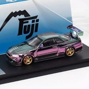 Fuji 1:64 닛산 스카이라인 GT- R (R34) Z-tune 그린 / 퍼플 매직, 1개