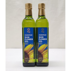 [백설] 유러피안 해바라기씨유 유리병 500ml 1개, 2개