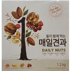 둘이함께먹는 매일 하루 견과 20g x 60개입 + 알콜솜1매