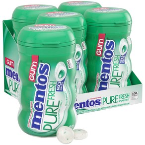 Mentos Pue Fesh Speamint SugaFee Gum 멘토스 퓨어 프레쉬 스피아민트 슈가 프리 껌 50개입 4팩, 스피어민트_50 Count (Pack of 4), 4개, 140g