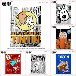 [WK]천 포스터 방인테리어 패브릭포스터 땡땡의모험 TINTIN