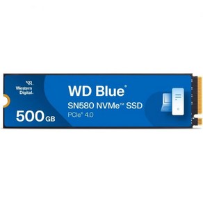 Westen Digital 1TB WD Blue SN580 NVMe 내장 솔리드 스테이트 드라이브 SSD Gen4 x4 PCIe 16Gb/s M.2280 최대 4150MB/s, Pevious Geneation, 500GB