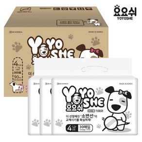 오너클랜 [요요쉬] 대용량 애견기저귀 여아용 4단계 90매 (30매 X 3P), 633g, 3팩