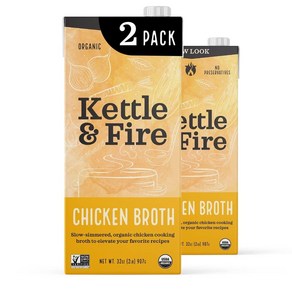 Kettle & Fie Chicken Both 케틀앤파이어 치킨 브로쓰 32oz(907g) 2팩, 907g, 2개