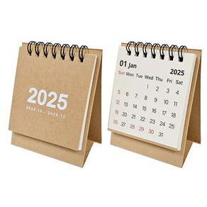 연휴표시 2025년 책상 미니달력 데스크캘린더 2024년 12월 포함