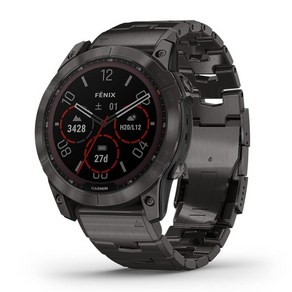 GARMIN ​​fenix 7X Sapphie Dual Powe Ti Cabon Gay DLC Cabon Gay DLC Vented Titanium Band, 1개