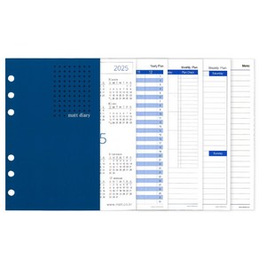 2025년 마뜨 40절 B6 6공 다이어리 노트 리필 속지 (10.8x17cm) N94151, 40절다이어리속지, 1권