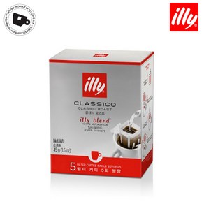 illy 일리 미디움 드립백 드립커피 5개입 드립백커피, 미디움 (5개입), 1개, 45g