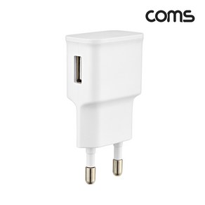 Coms SR2476 USB 1포트 5V 1.2A 가정용 충전기 화이트, 1개