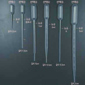 -다용도 일회용 스포이드(4320-0901)/100개입 눈금없음 스포이드 중 가장 크기가 작음 길이 65mm, 1개