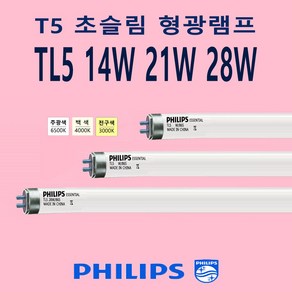 PHILIPS T5 TL5 Essential 14W 21W 28W 얇은 삼파장 형광램프 2개