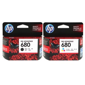 HP HP정품잉크 No.680 F6V27AA+F6V26AA 세트, F6V27AA(검정)+F6V26AA(칼라), 1세트