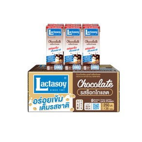 태국 락타소이 초코맛 두유 250ml 초콜릿 소이빈 밀크 Lactasoy Milk Chocolate, 36개