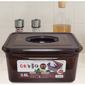 한진 OK 누름이 밀폐용기 3.6L 160x120x223mm, 1개