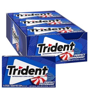 Tident 트라이던트 페퍼민트 무설탕껌 14개입 12팩, 26g, 12개