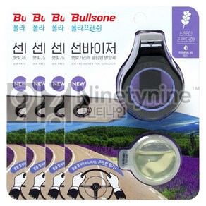 폴라프레쉬 선바이저 햇빛가리개 클립형 방향제 라벤더향 본품+리필, 1개입, 4개