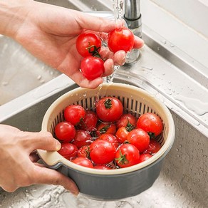 물빠짐 야채바구니 과일 야채 원형 바구니 소형네이비, 본상품선택, 본상품선택, 1개