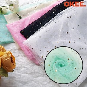 OK 별달 망사원단 DIY 드레스 반짝이천, 1개, K12306 민트