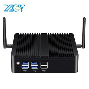 산업용 미니 PC 미니 큐브 컴퓨터 가정용 게임용 주식용 XCY 팬리스 인텔 코어 i7 4500U i5 4200U 기가비트 이더넷 HDMI VGA 8x USB 지지대 와이파이 윈도, 8G RAM 128G SSD WiFi, Intel Coe i5-4200U, 8GB