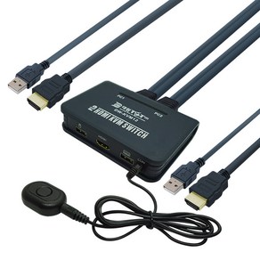 2:1 HDMI KVM 스위치 USB 키보드 마우스 수동 공유기