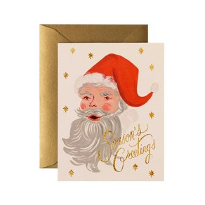 라이플페이퍼 Geetings Fom Santa Cad 크리스마스 카드, 단품