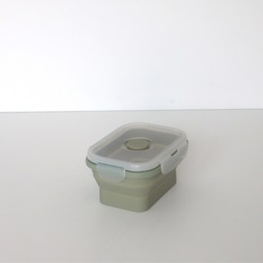 오살림 3cm 접이식 실리콘 반찬통 폴딩 밀폐용기, 그린, 350ml, 1개, 350ml