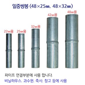 연결대 연결봉 비닐하우스 시설자재 농자재 하우스자재 하우스부속, 25mm/5개, 1개