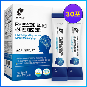 SKYLAB 두뇌엔 PS 포스파티딜세린 스마트 메모리업 분말스틱 프리미엄 인지력 개선제 30포, 1개, 30회분