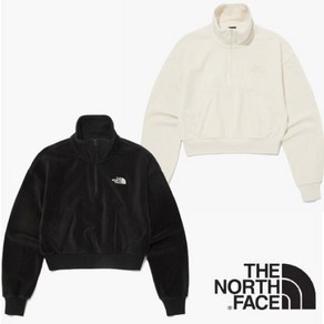 {매장정품} 노스페이스 THE NORTH FACE 스위프트 벨루어 하프집 크롭 루즈핏 티셔츠 NM5MQ82 YDH 258086