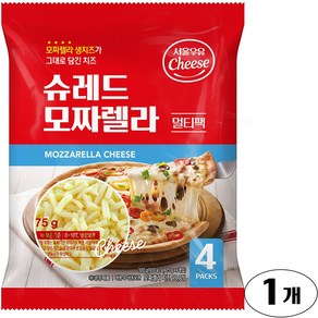 서울우유 슈레드 피자치즈 멀티팩 75g X 4 모짜렐라 자연치즈 아이스박스 아이스팩 포함, 300g, 1개