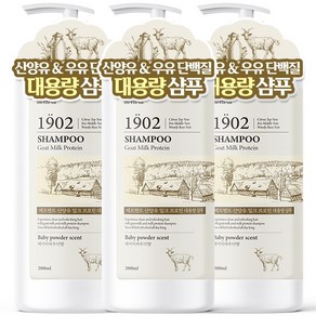 메르헨트 산양유 우유 단백질 대용량 샴푸 2000ml x 3개 대용량 약산성 청소년 사춘기 미용실 정수리냄새 밀크 프로틴, 2L