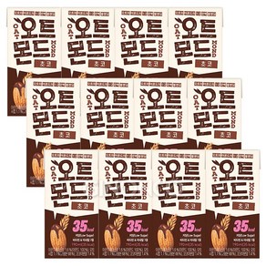[트레이딩제이] 롯데칠성 오트몬드 저당 초코, 12개, 190ml