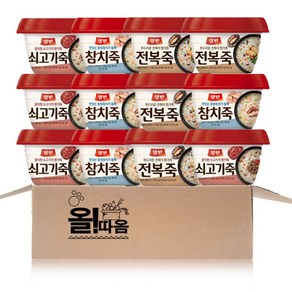 올따옴) 동원 용기죽 3종 기획세트 쇠고기죽4+참치죽4+전복죽4, 12개, 287.5mg