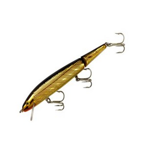 Rebel Jointed Minnow Fishing Lure - Gold/Black - 4 1/2 i Rebel Jointed Minnow 낚시 루어 - 골드/블랙 - 4 1/2인