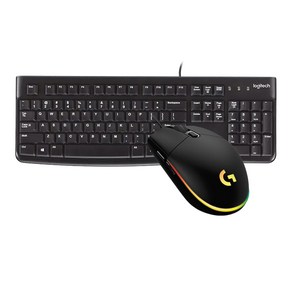 로지텍 K120 NEW 유선 키보드+로지텍 G102 (정품박스) 게이밍 유선 마우스세트