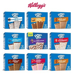 [Kellogg's] 켈로그 Kellogg's 팝타르트 poptats 12개입 10종 Pop-Tats Fosted Pasties, 05 쿠키앤크림 12개입, 1박스, 576g