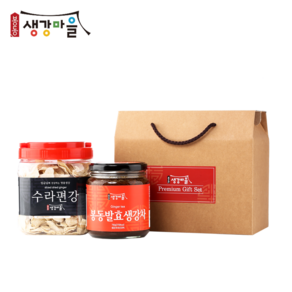 봉동생강마을 수라편강 생강차 선물세트 프리미엄 생강청 수제청 건강차 선물포장, 400g, 1세트, 2개입, 수라세트, 일반포장