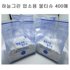 하늘그린 덕용 물티슈 업소용 일회용 식당물수건 400매, 4개입, 1개, 50g