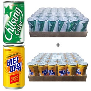 칠성사이다 190ml(30캔) + 비타파워 180ml(30캔) 60캔, 60개, 190ml