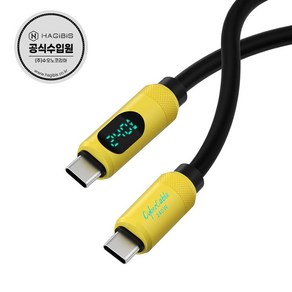 하기비스 LED표시 240W PD3.1 고속충전 데이터전송 C to C타입케이블 SX03S, SX03s / 2m / Yellow, 2m, 1개