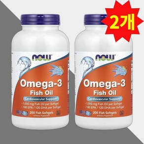 NOW 오메가3 피쉬오일 1000mg 200정 Omega3 DHA EAP 2개